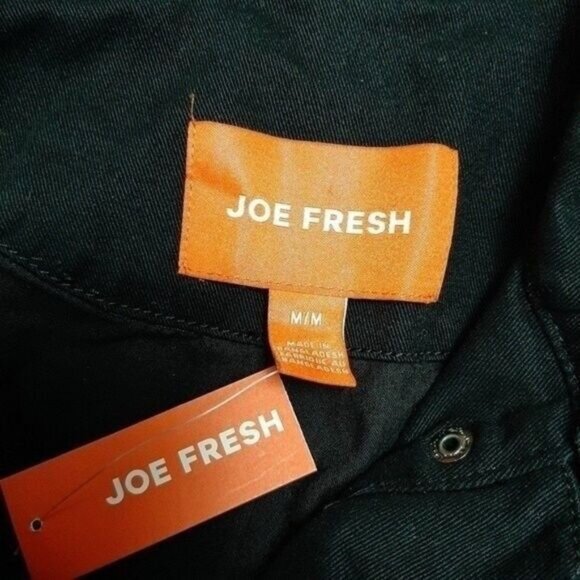 JOE FRESH | Cotton Canvas Utility Shacket Full-Zip Jacket Black Sz M - Picture 10 of 11